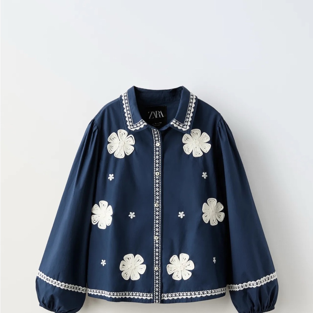Zara Contrast Embroidered Shirt